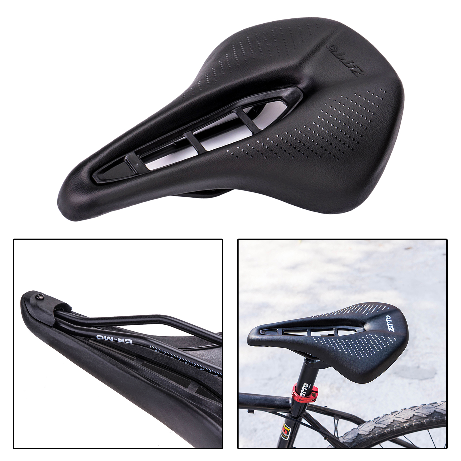 Breathable Comfortable Wide Microfiber Leather Bike Seat Shockproof Lightweight Outdoor Bicycle MTB Saddle for Men Women