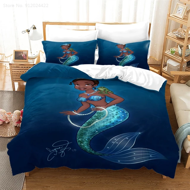 Linen Duvet Covers Pillowcase | Little Mermaid Ariel Quilt