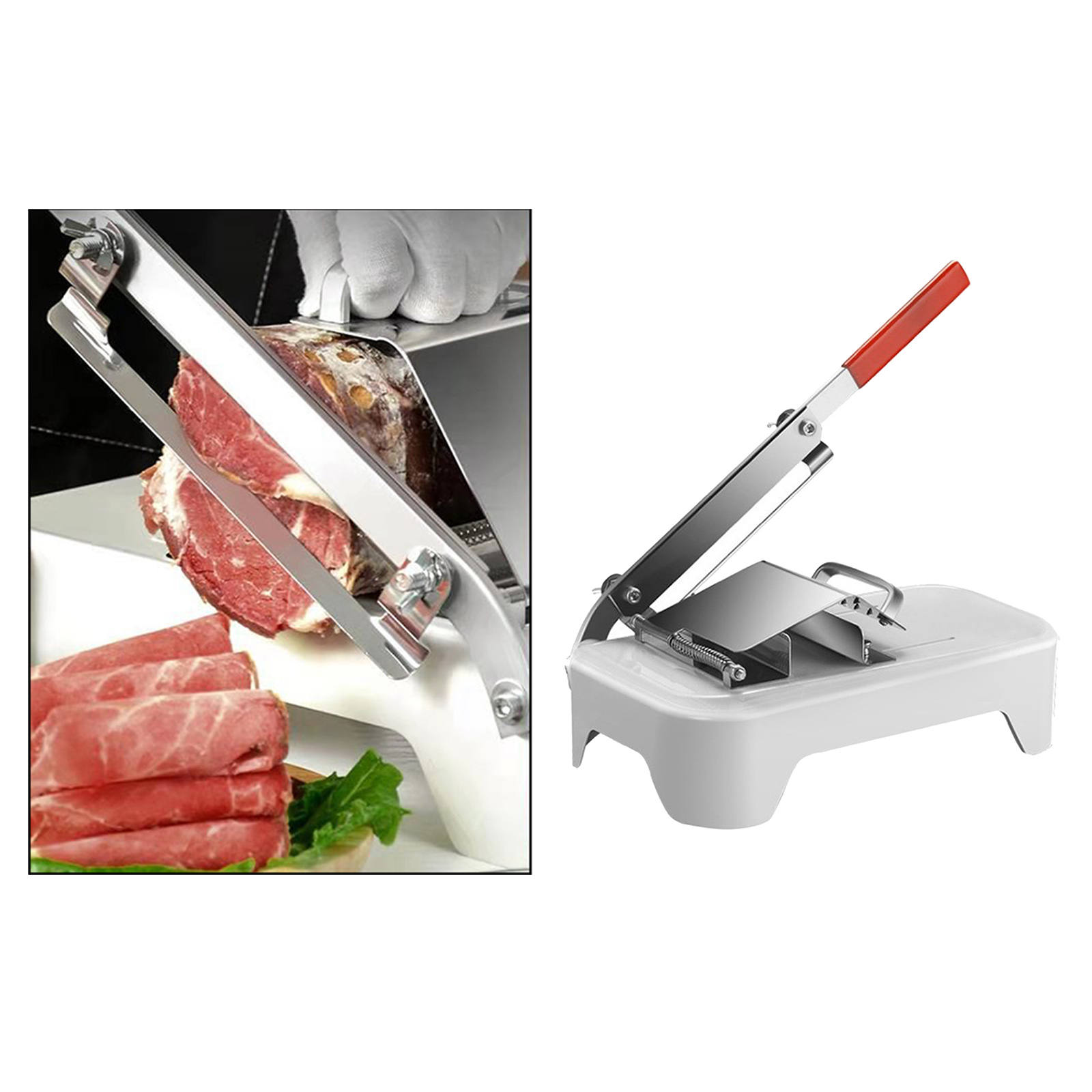 Manual Frozen Meat Slicer Cutter Hand Cutting Machine Roller for Vegetable Hotpot Shabu Adjustable Thickness