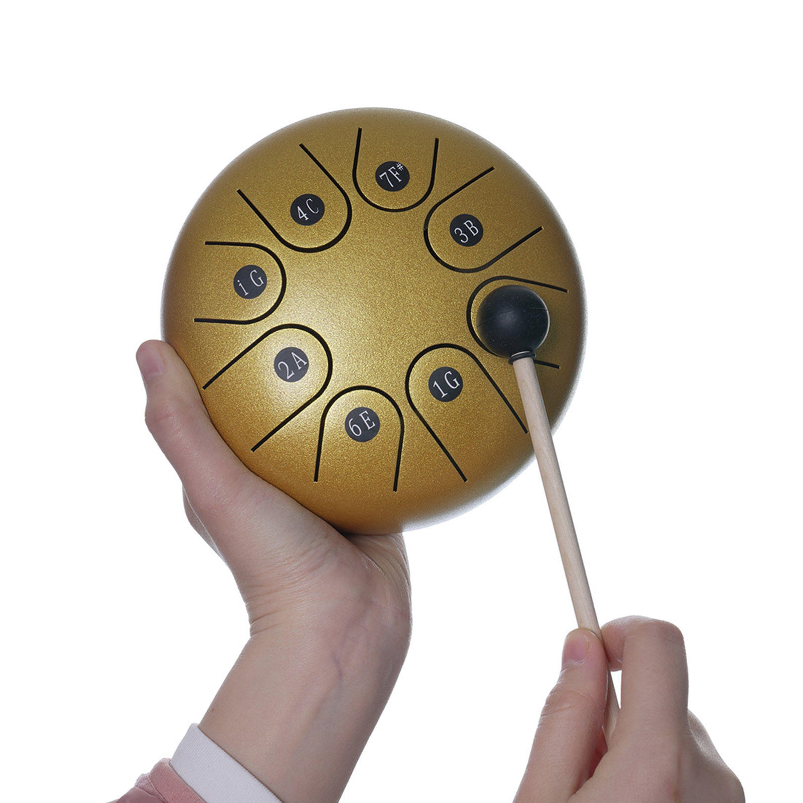 8 Notes 6' Hand Pan Tongue Drum G Key Carry Bag Notes Stickers Kids Gifts Gold
