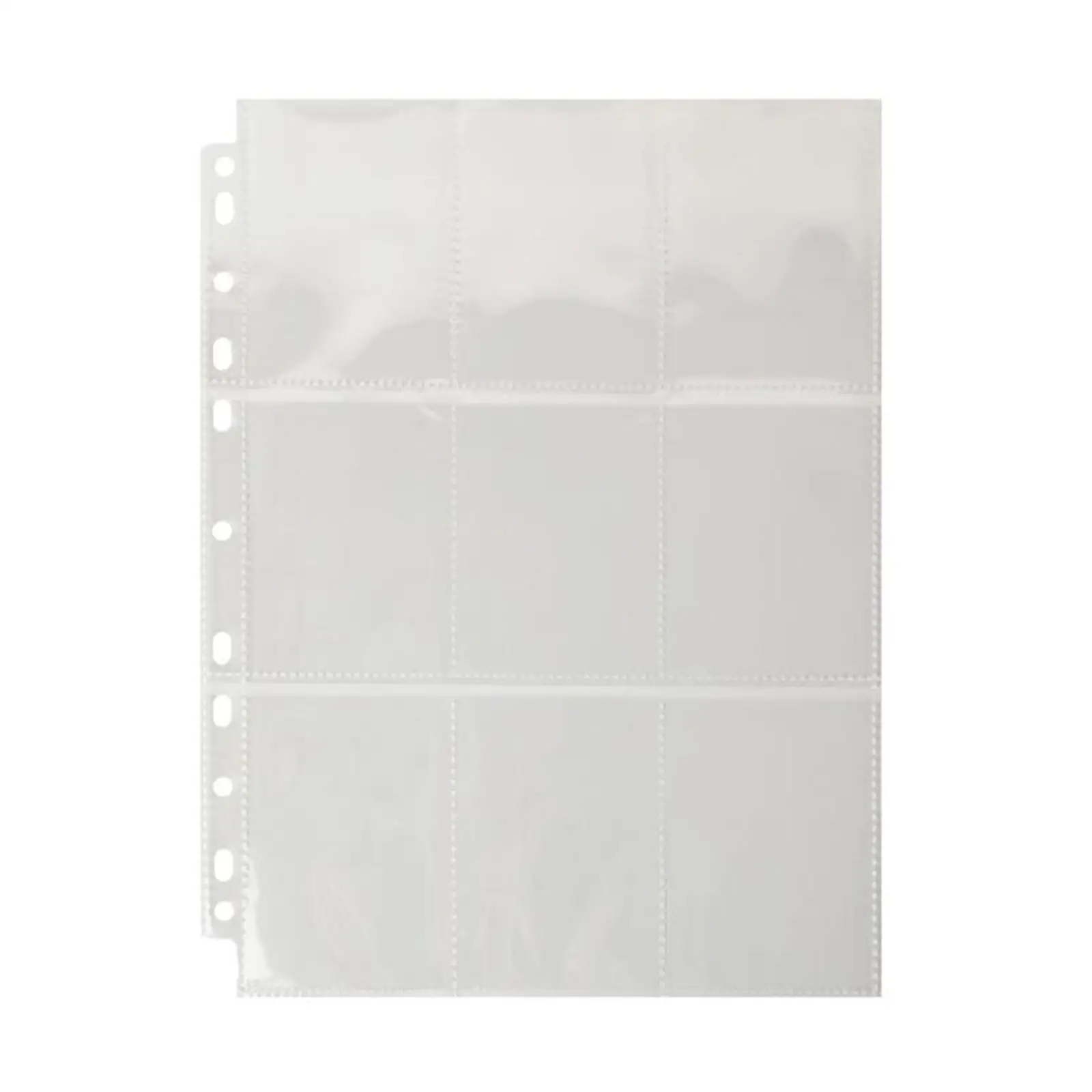 9-Pocket 20Pcs Clear Anti-Ultraviolet Plastic Waterproof Trading Card Page Sleeve Card Binder for Game Cards Album Pages Photo