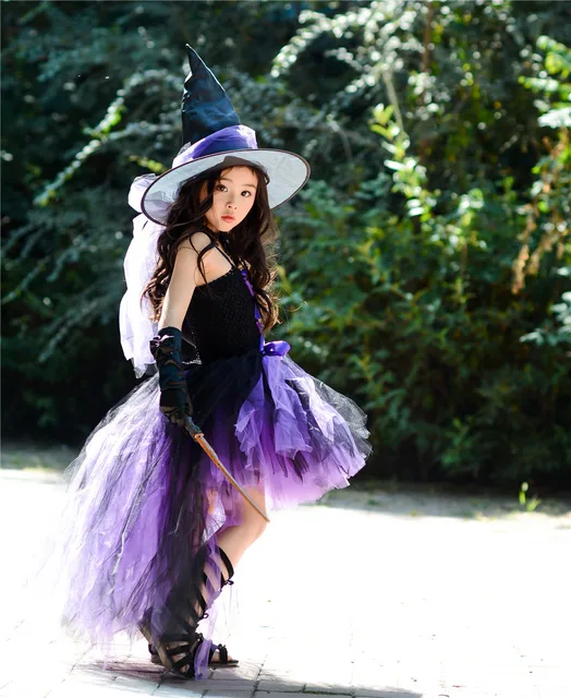 Viola Kids Girls Halloween Fairy Party Dresses Black Witch Toddler neonate  compleanno costumi Cosplay bambini Dress