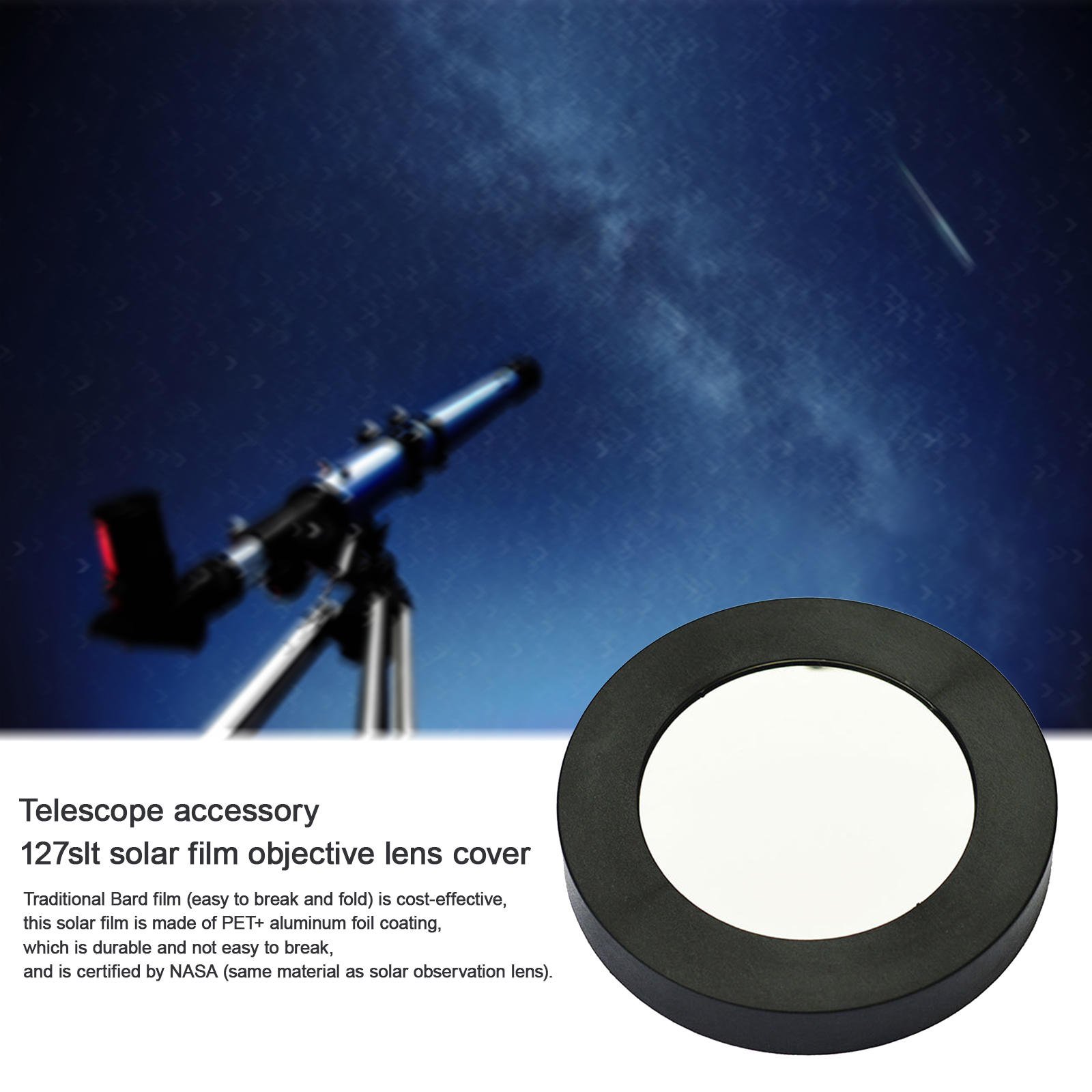 145mm Solar Filter Sun Film PET-coated Aluminum Foil Film Planetarium Clear Scratch-Resistant Replacement Parts