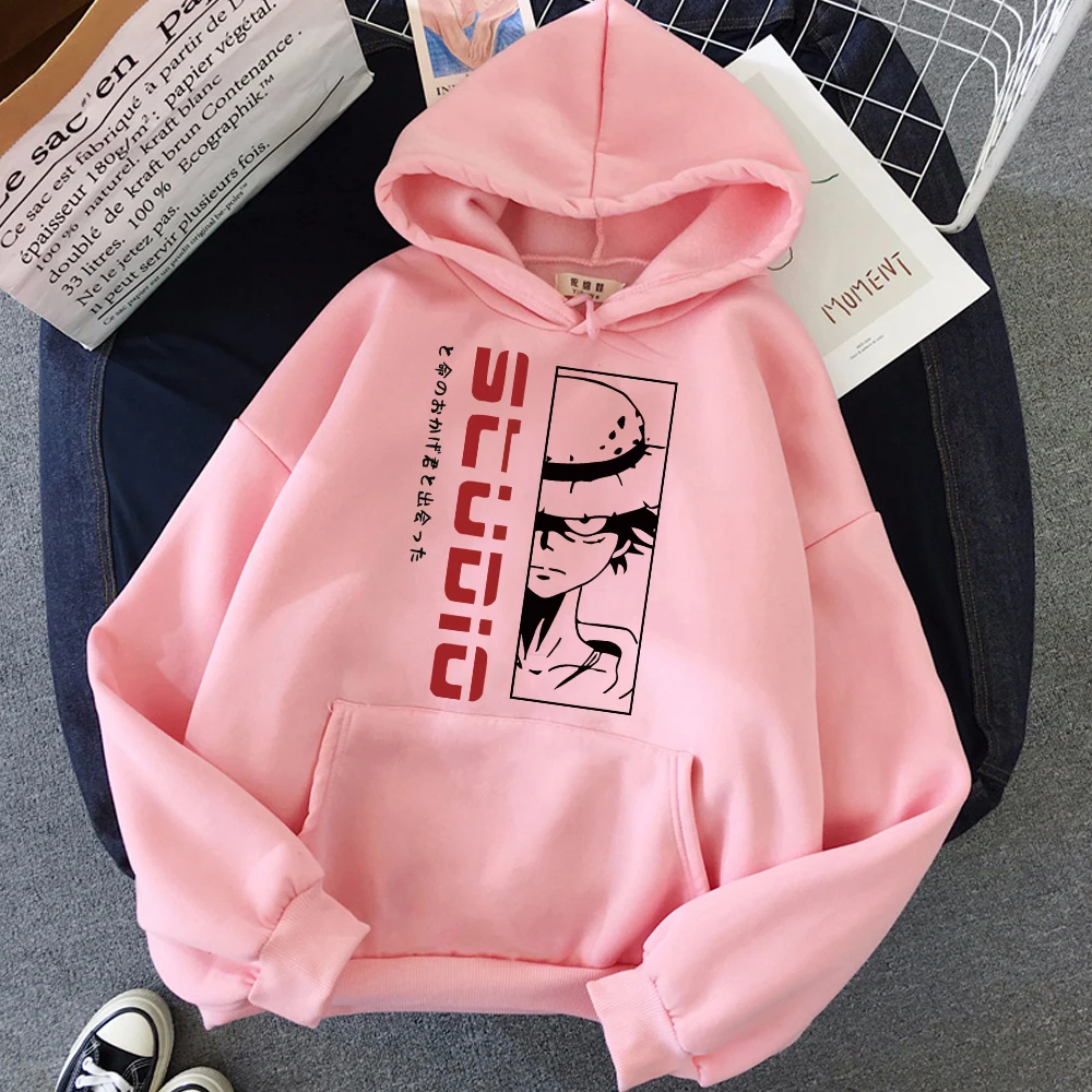 2021 Hot Studio Mens Luffy One Piece Anime Prints Clothes Funny Pullover Hoodies Fashion Crewneck Sweatshirts Harajuku