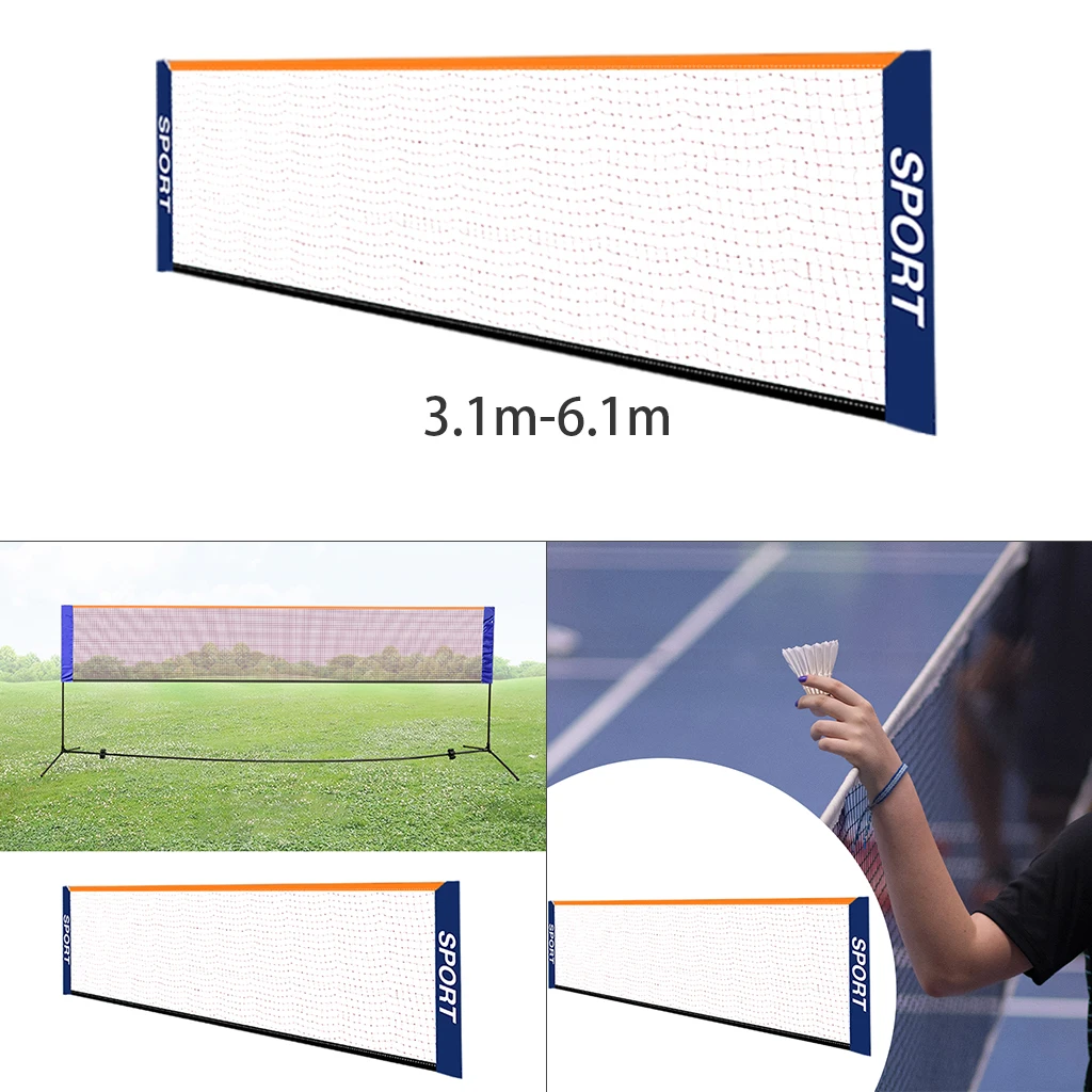 Portable Badminton Net Set - for Tennis, Soccer Tennis, Pickleball, Kids Volleyball - Easy Setup Nylon Sports Net