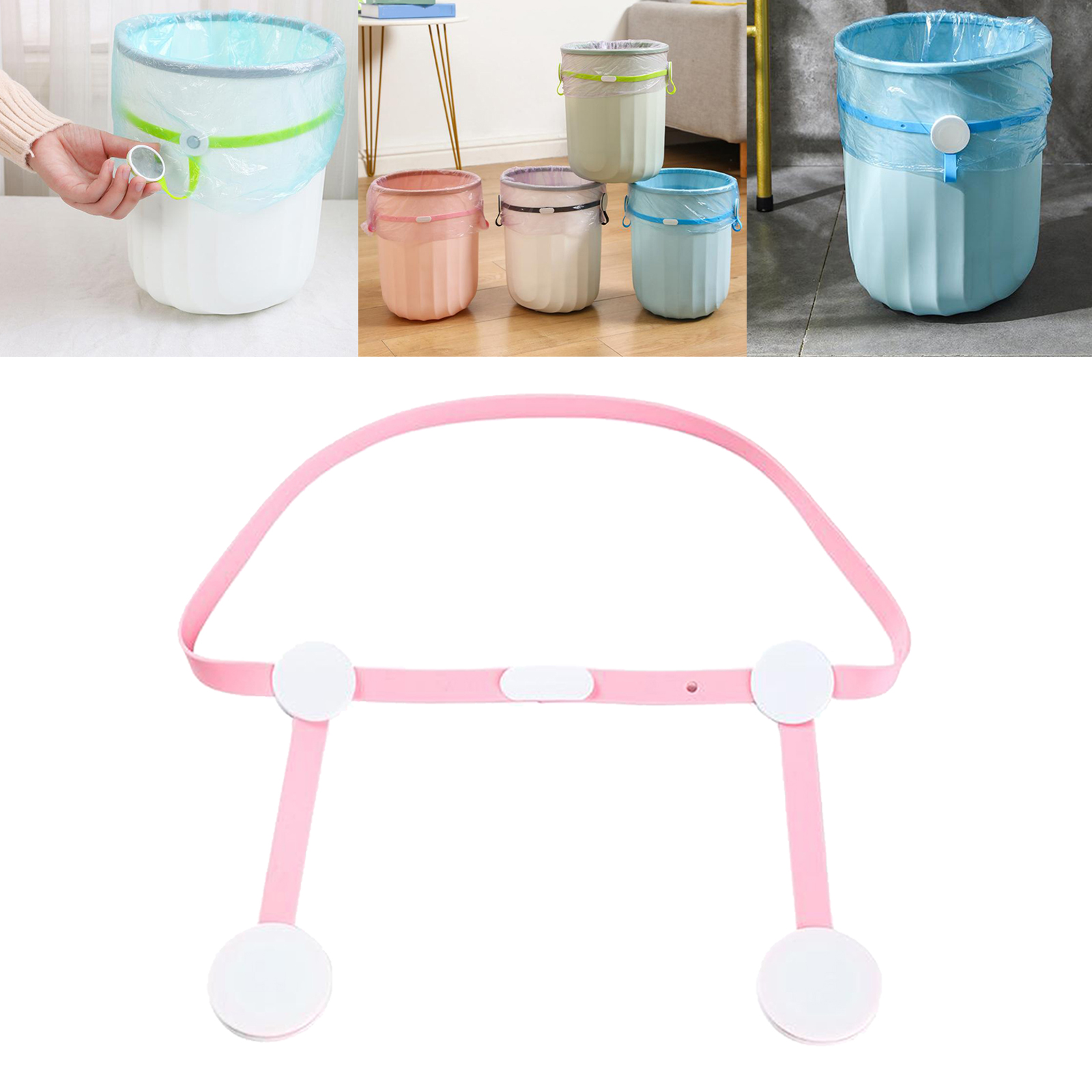 Waste Bin Trash Bag Clip Trash Can Bag Bands Waste Basket Garbage Bin Clamp for Home Office Kitchen Bedroom Living Room