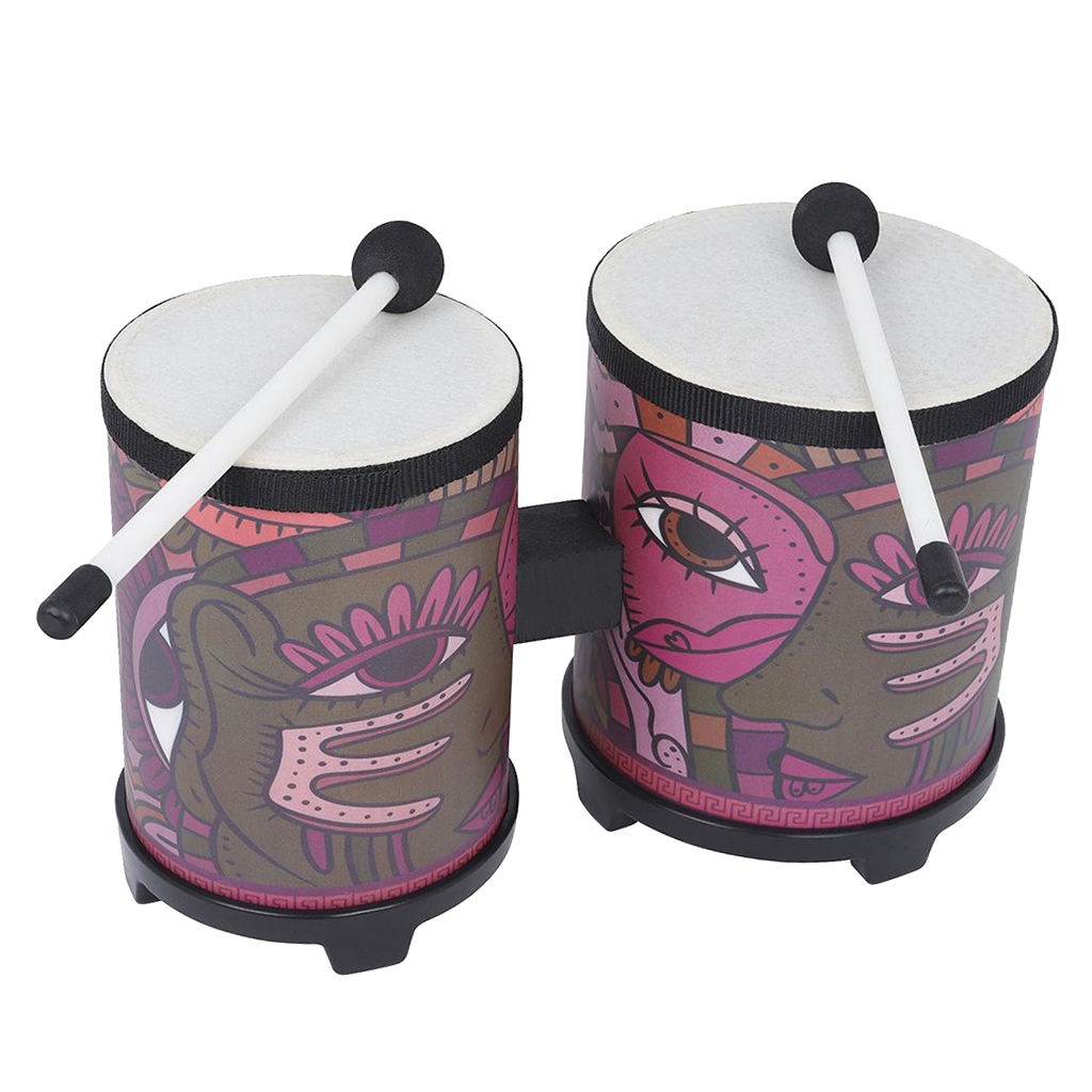 Bongo Set Hand Knocking Drum Percussion Instrument Educational Toy For Children Kids Play Education Birthday Gift