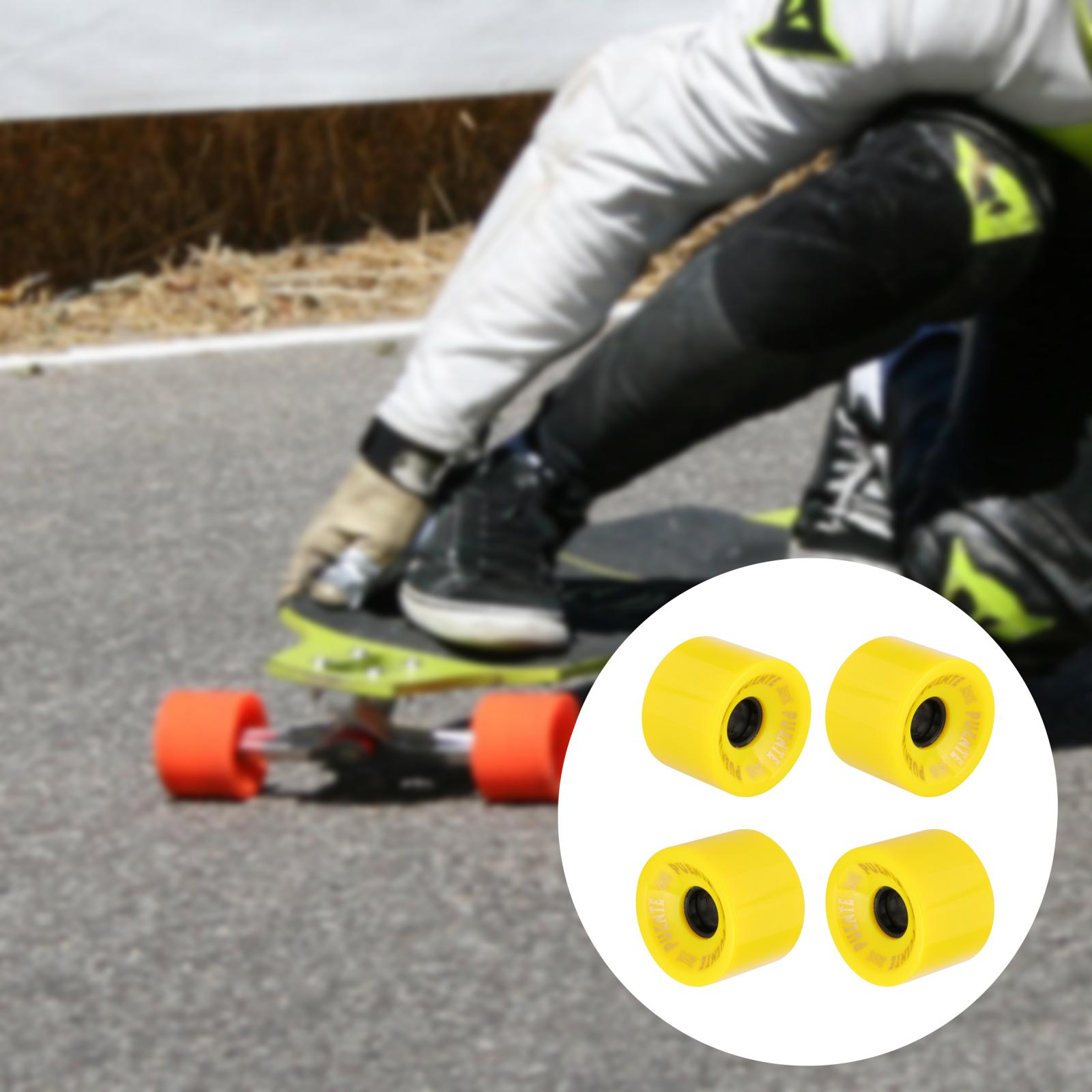 Set of 4 70mm 82a Skateboard & Longboard Wheels, PU Mini Cruiser Wheels Street(7 Color Choose)