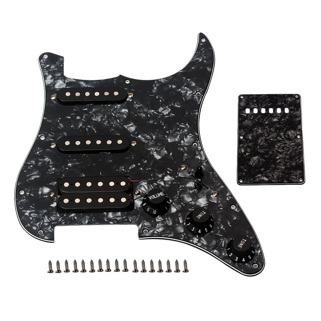 SSH 3 Ply Prewired Guitar Pickguard Set with Single Coil and Humbucker Pickups