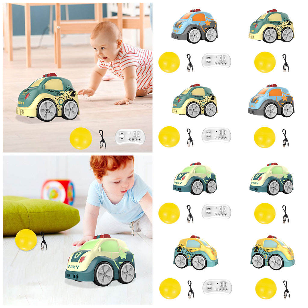 Cartoon RC Car Intelligent 2 AAA Batteries(Bring Your Own) for Learning to Crawl Stimulatating Auditory Visual Development