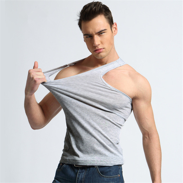 Summer Style Soft Cotton Men Tank Top Fitness Sexy Sleeveless Sport T Shirt  Elegant Man Bottoming Tees Streetwear White Tanks