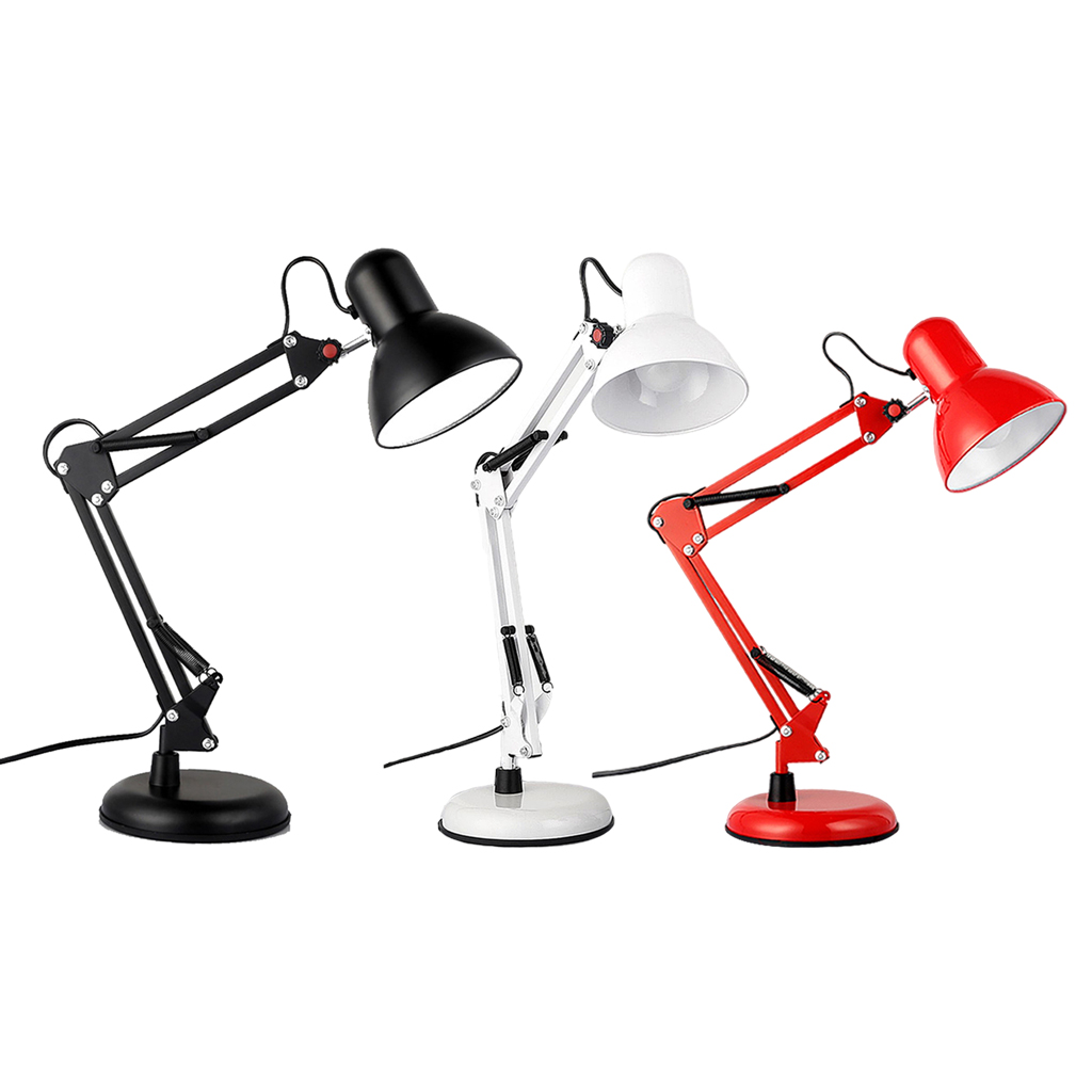 LED Desk Lamp Adjustable Metal Swing Arm Folding Reading Working Table Lamp