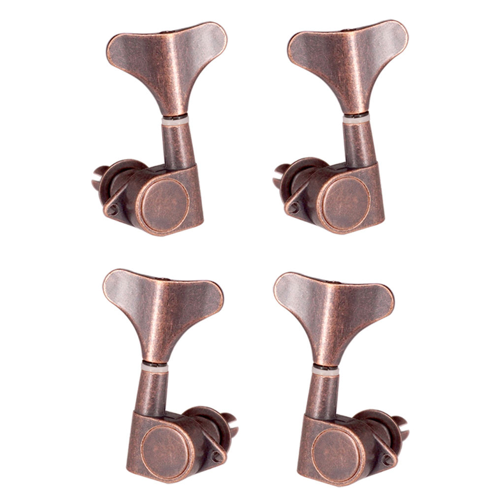 Fish Tail Buttons Bass String Tuners Pegs keys Machine Heads 2L2R Red Bronze for electric acoustic folk guitar