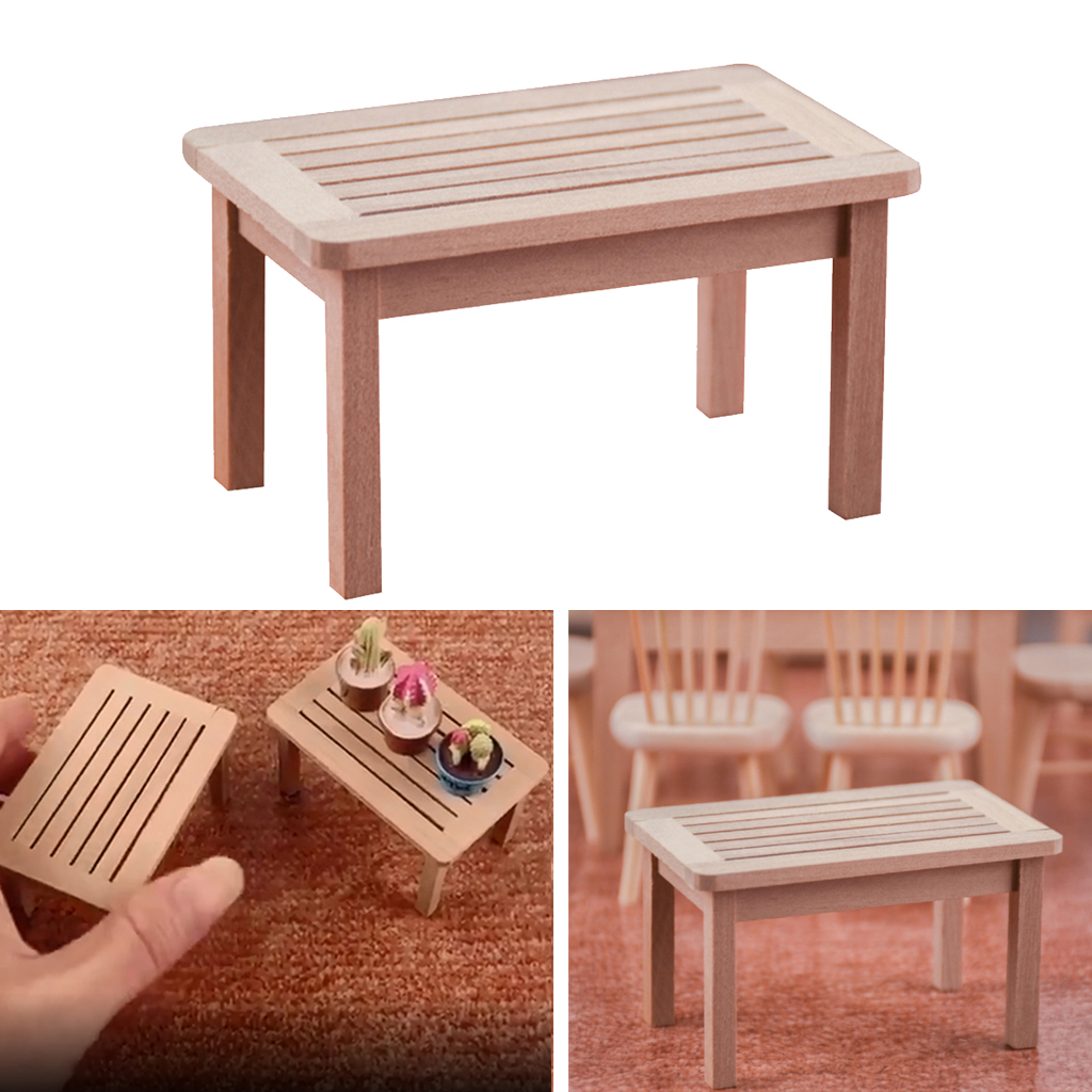 1pc 1/12 Solid Tea Table Desk Dollhouse Miniatures Furniture Decor Accessory