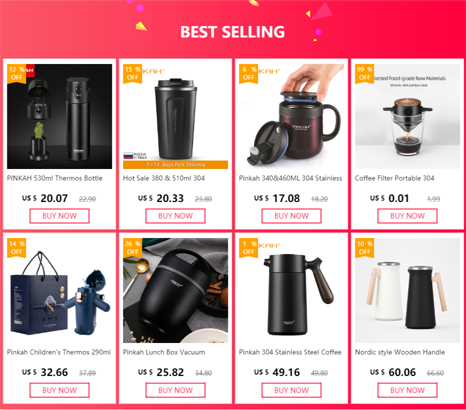 PINKAH 510ml 1000ml Homeware Thermos Cup dos