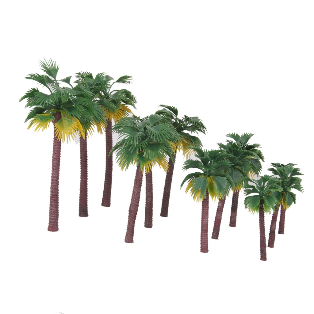 12 Pieces Layout Rainforest Plastic Palm Tree Diorama Landscape HO
