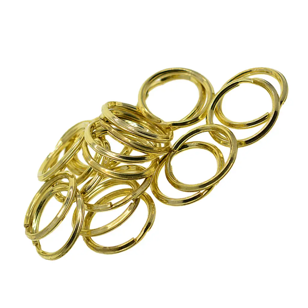 20 Pieces Split Rings Spiral Rings Key Rings Flat Key Rings 20mm