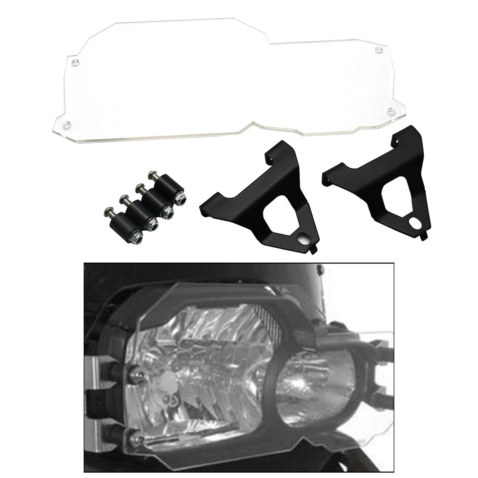 Clear Motorcycle Accessory Acrylic Headlight Protector Guard, Head Light Cover Protection Grill, for BMW F650GS F700GS F800GS