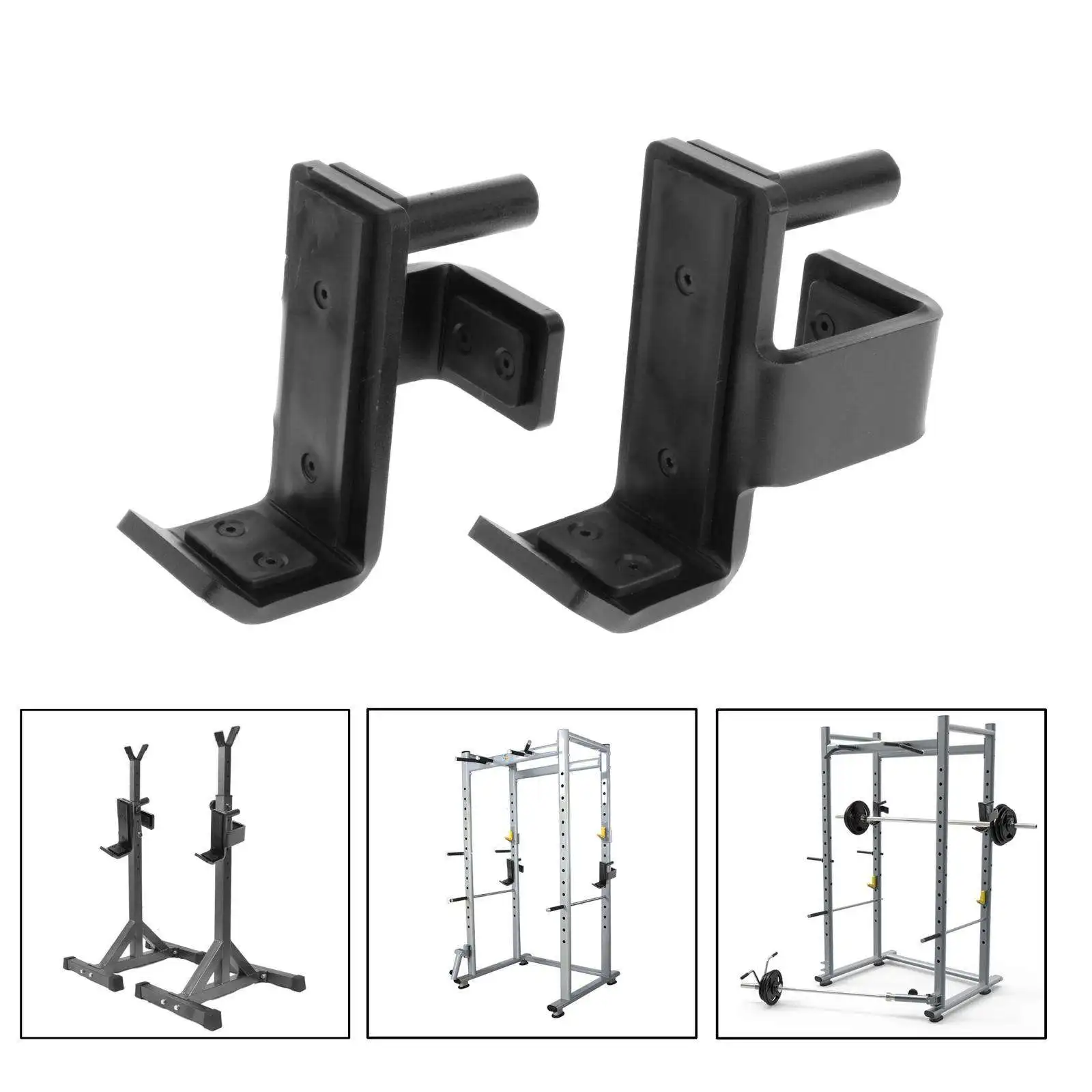 BRTGYM J Hooks Power Rack for 2x2 Squat Rack Power Cage 1000lbs Capacity J Cups 5GA Steel Constructed 