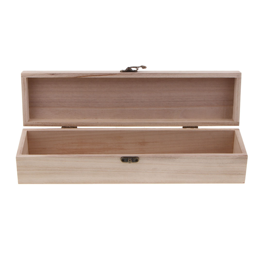 Handmade Long Wooden Box Natural Wood Box Storage-Rectangular Wood Boxes for
