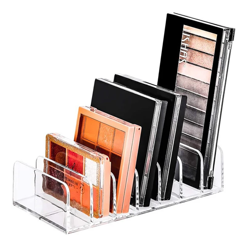7 Grids Clear Acryl Oogschaduw Compact Organizer Lade Organisatie Divider Make Storage Box Transparant Slot Cosmetica Case
