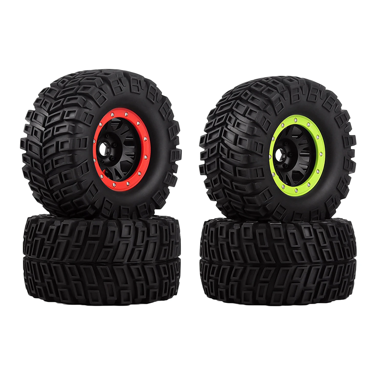 2PCS RC Car Rubber Tire Wheel Rim Set Fit for BUSH G5 E6 G2 Revo HPI Savage Hp 1:8 RC Monster Car Spare Parts Accessory