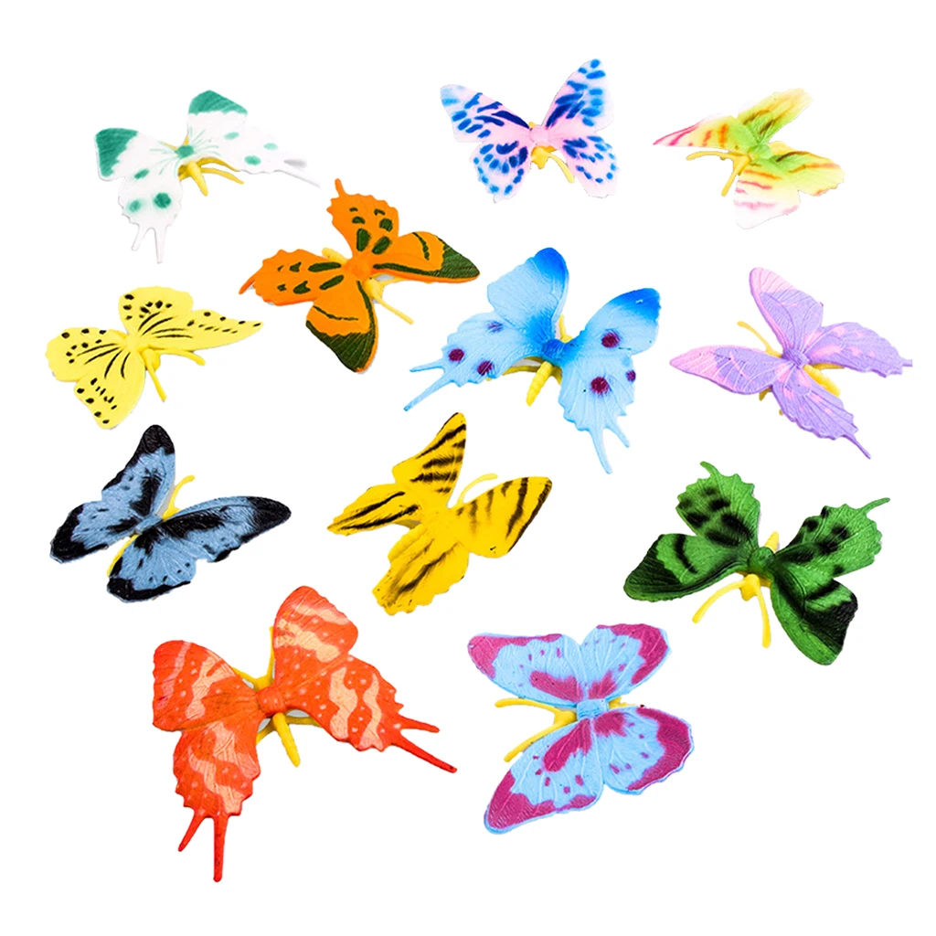 12 PCS Butterfly Animal Figure Action Figures Preschool Educational Toy For