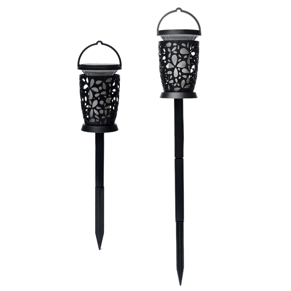Solares à Prova Luzes ao ar Quintal Seguro Caminho Portátil Paisagem Iluminação Lanternas Dwaterproof Água Guarda-chuva Livre Decorativa Chama Cintilação 2 Pçs 18 luzes decorativas para ambiente externo, chama de cintilação