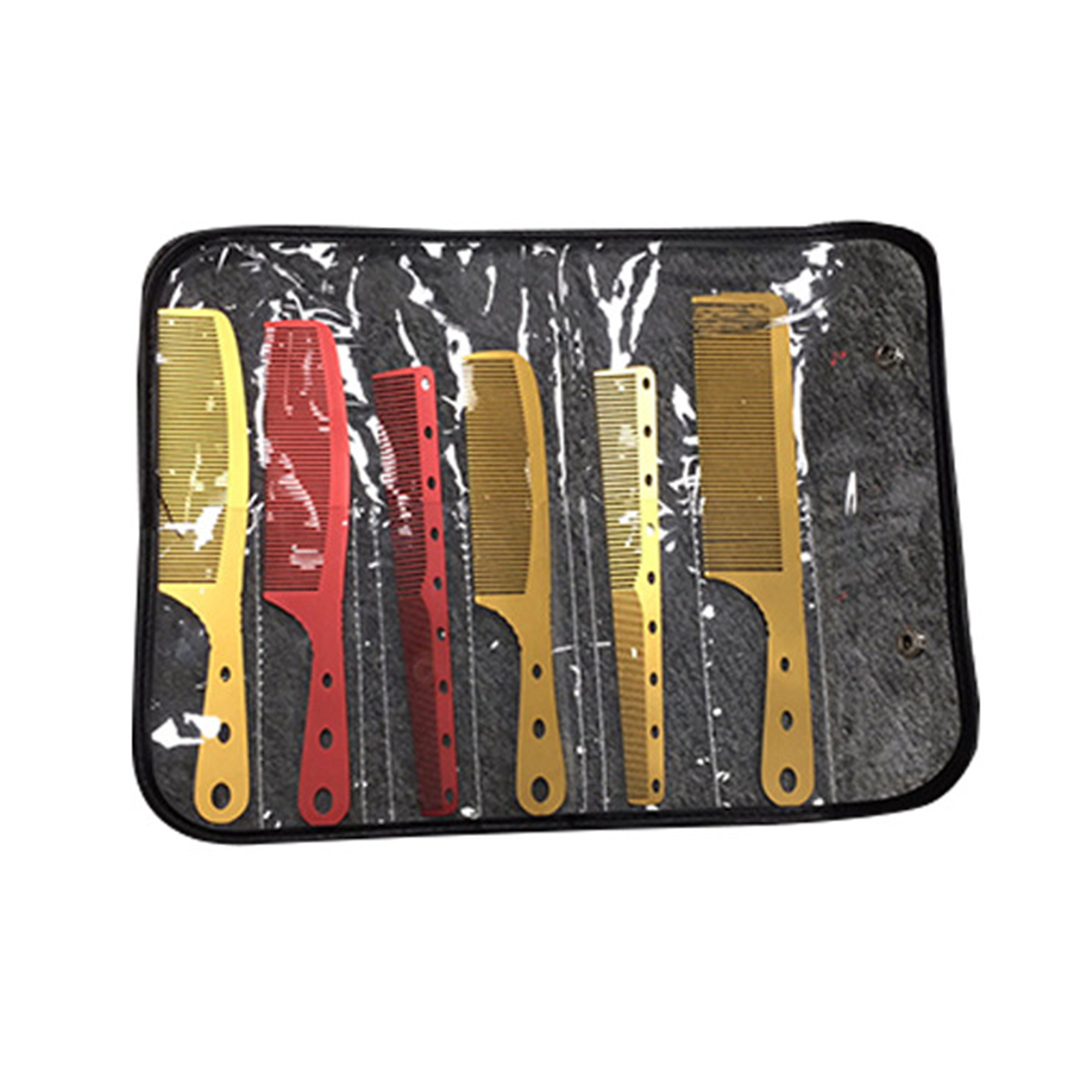 Transparent Classic Scissor Holder Pouch Trimming Shear Tools Comb Bag Carrying Case Organiser6 Pockets Folding 