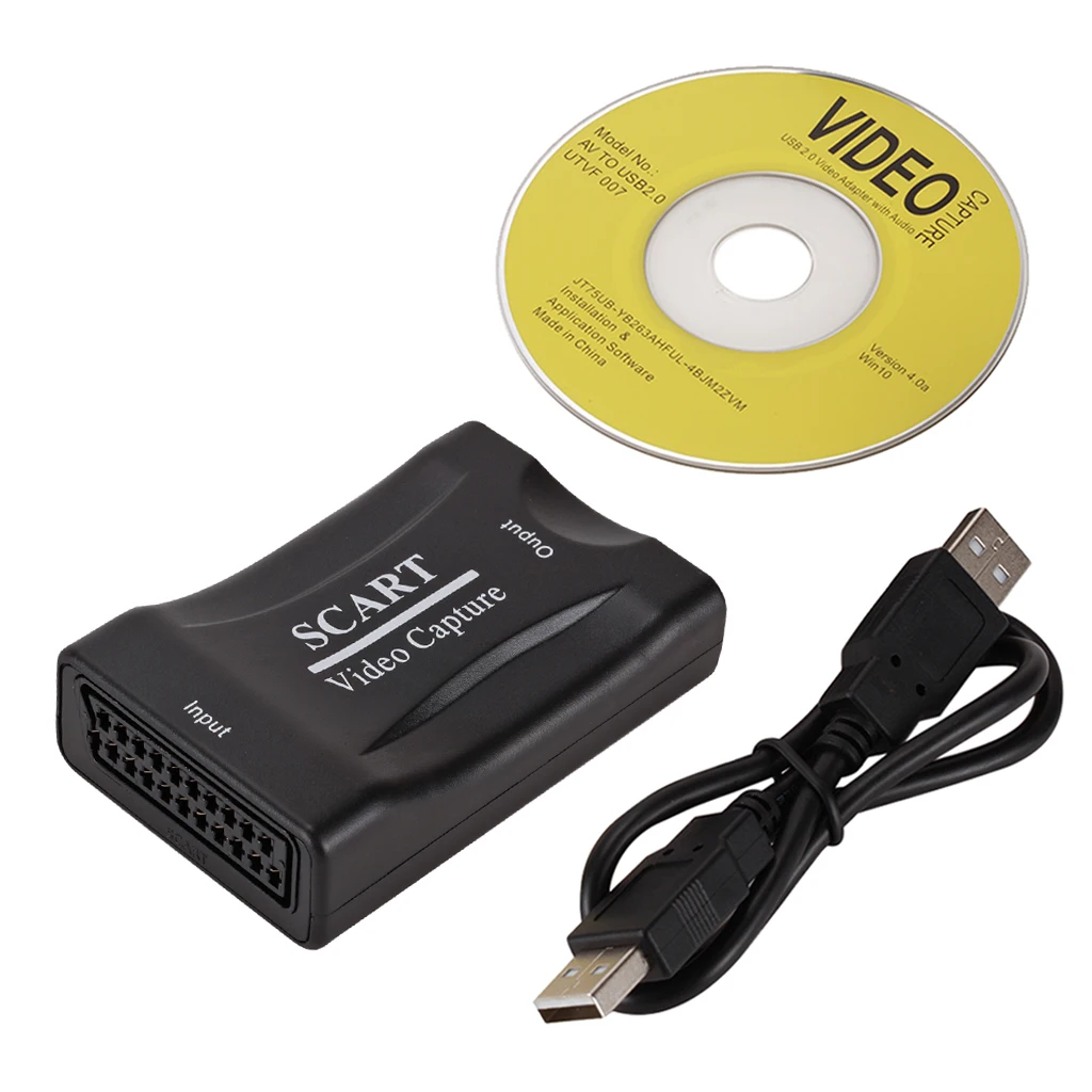 Capture Card Usb2.0 Scart Game Grabber for Ps4//switch Obs Live Recording