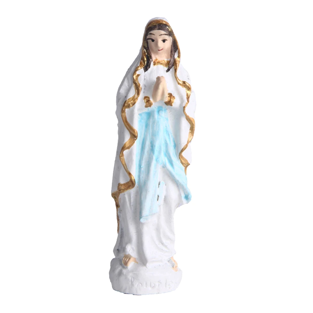 Resin Virgin Mary Figure Statue Model Miniature for Sandplay Sand Table Game