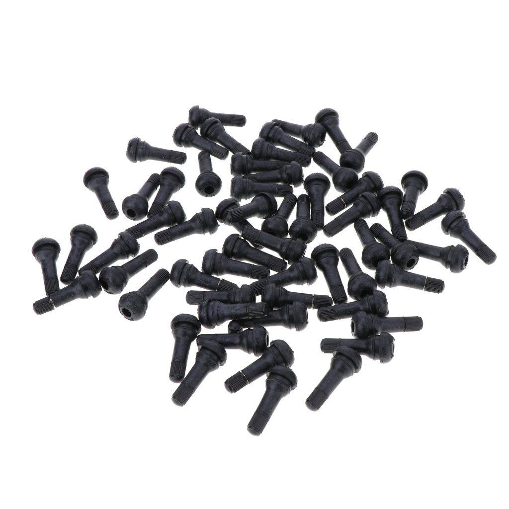 100pcs Snap-In Black Rubber Valve Stems TR413 for Tubeless 0.453inch 11.5mm Rim Holes on Standard Vehicles Tires