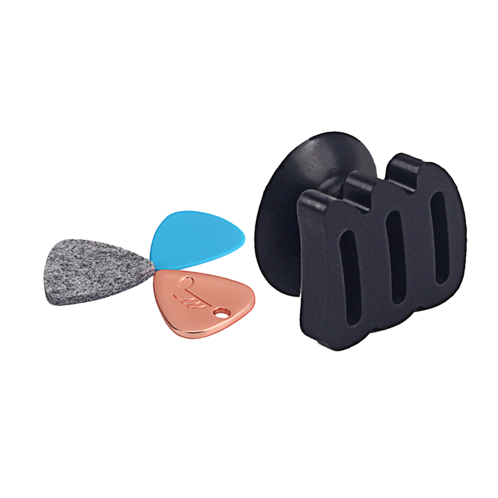 3 Pieces Acoustic Electric Guitar Bass Plectrums with Picks Clip Holder Set