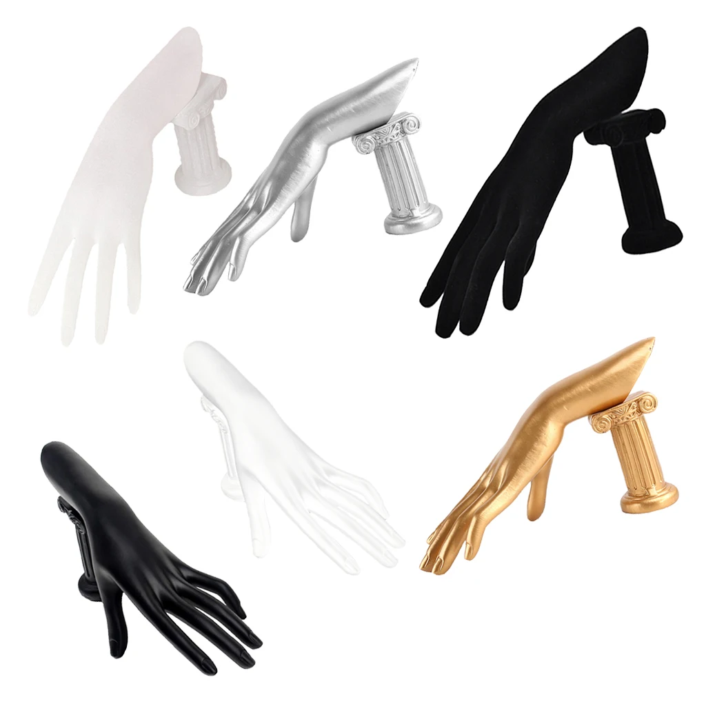 Mannequin Hand Finger Gloves Rings Bracelet Bangle Watch Jewelry Display Stand Organizer Holder, Resin, 5 Colors to Choose