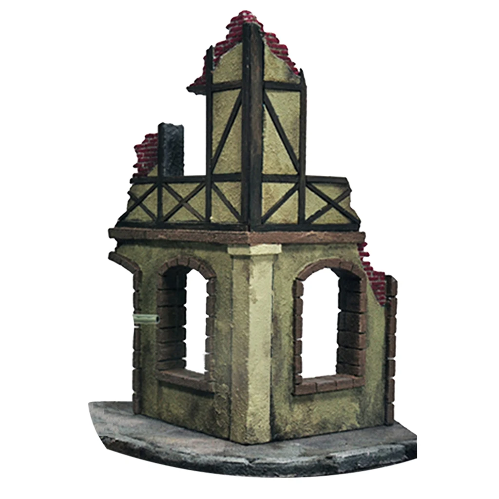 DIY 3D Puzzles Architecture Wooden Ruins Corner Wall 1:35 Scene Dioramas