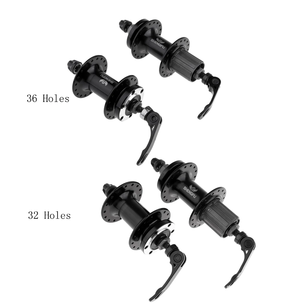 1 Pair Bike Disc Brake MTB Bearing Hub 32/36Holes Front Rear Hub Set Skewers