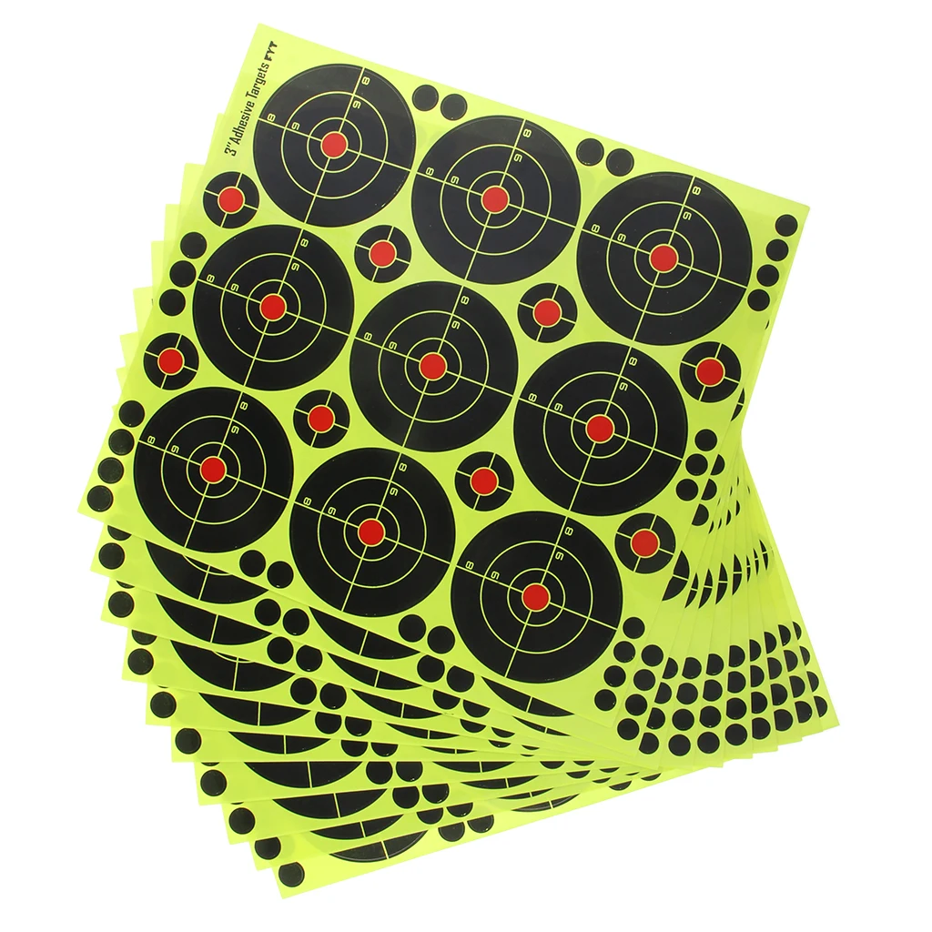 90pcs Shooting Targets Reactive Splatter Florescent Paper Target, Dia.8cm For Hunting Archery Arrow Training Shoot Accessories