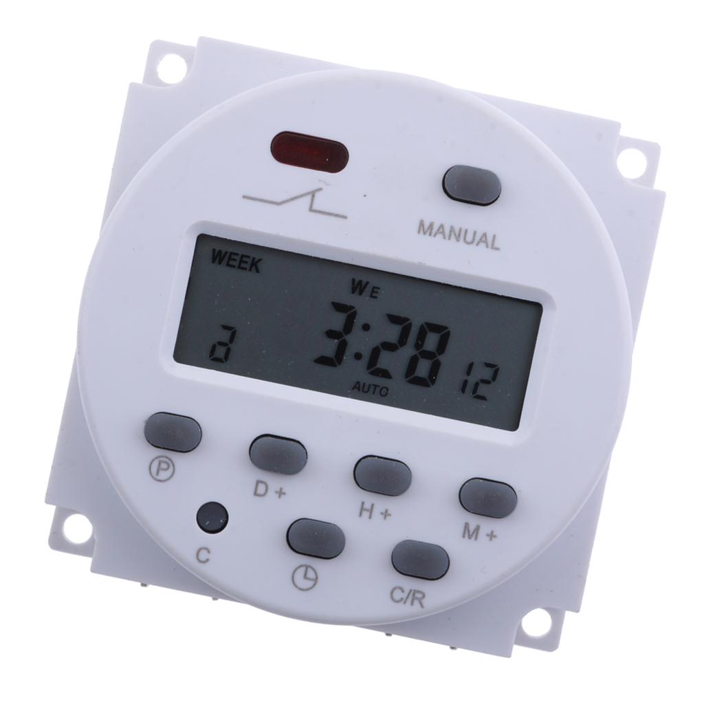 DC 12V Digital LCD Power Programmable Timer Time Switch Relay 16A Amps, Auto timer error correction
