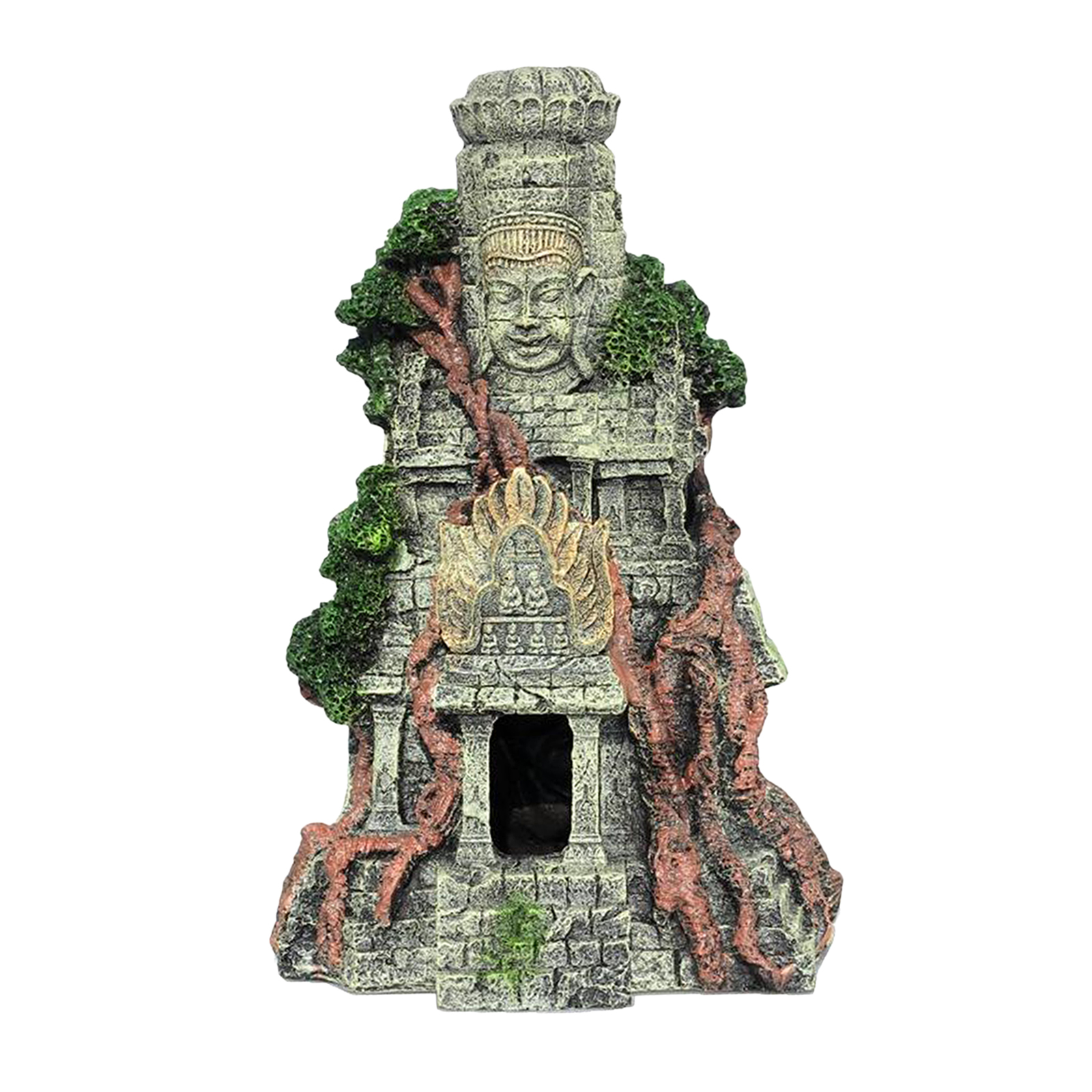 Creative Crafts Resin Artificial Stone Zen Buddha Figurine Aquarium Hideout Landscaping Shelter Cave Terrarium Fish Tank Decor
