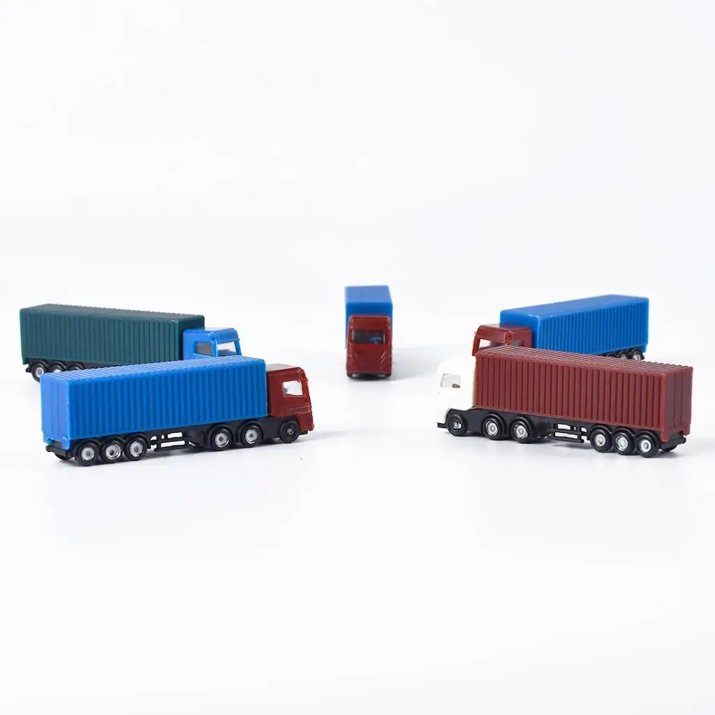 5 Pieces Model Container Truck Freight Car 1:150 N Scale Model Figure Layout