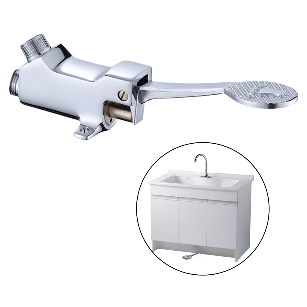 Switch Control By Foot Foot Pedal Valve Copper Bathroom Basin Faucet Single Cold Tap Hotel Pedal Water Faucet