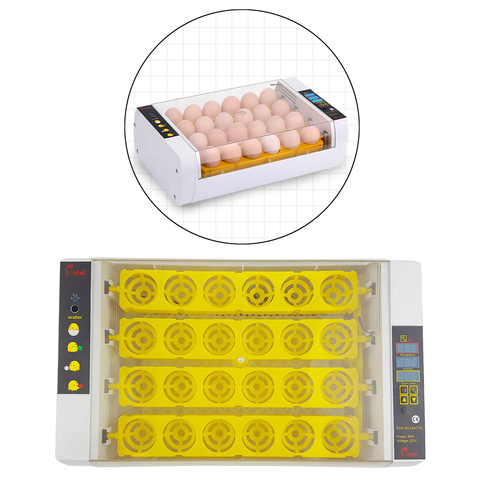 24 Digital Incubator Hatcher Automatic Egg Turning for Hatching Duck Goose