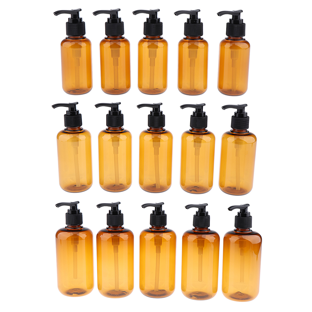 Empty Pump Bottle, Brown Liquid Conditioner Containers for Shampoo or Lotions,