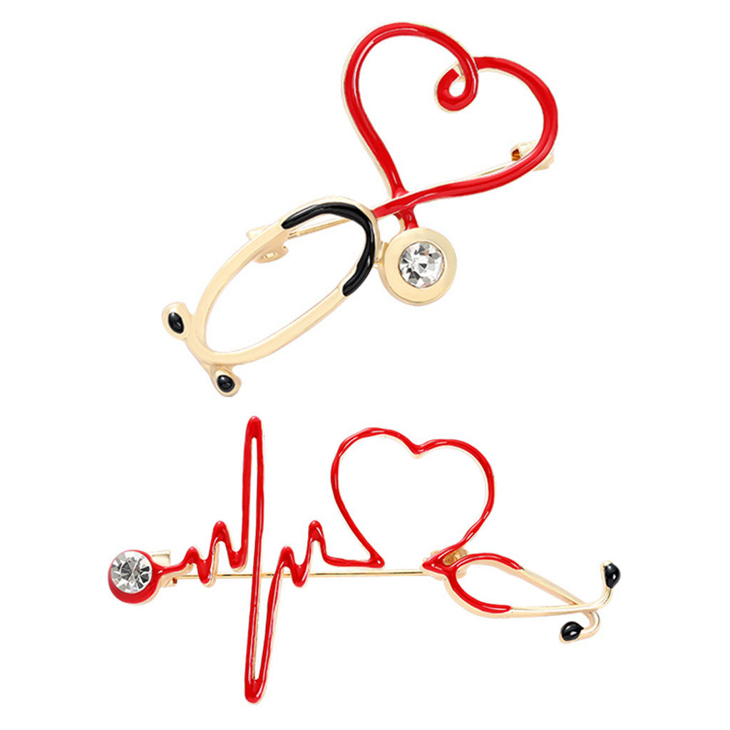 Brooch Pin Electrocardiogram Personality Medical Medicine Brooch Pin Alloy Jewelry Nurse Doctor Student Hat Lapel Pins