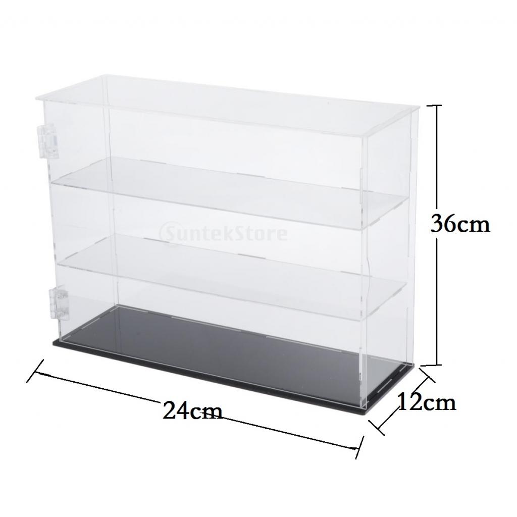 3-layer Acrylic Display Showcase Standing Desk Dustproof Frosted Texture Storage Protective Box Container Figures Protect Tools