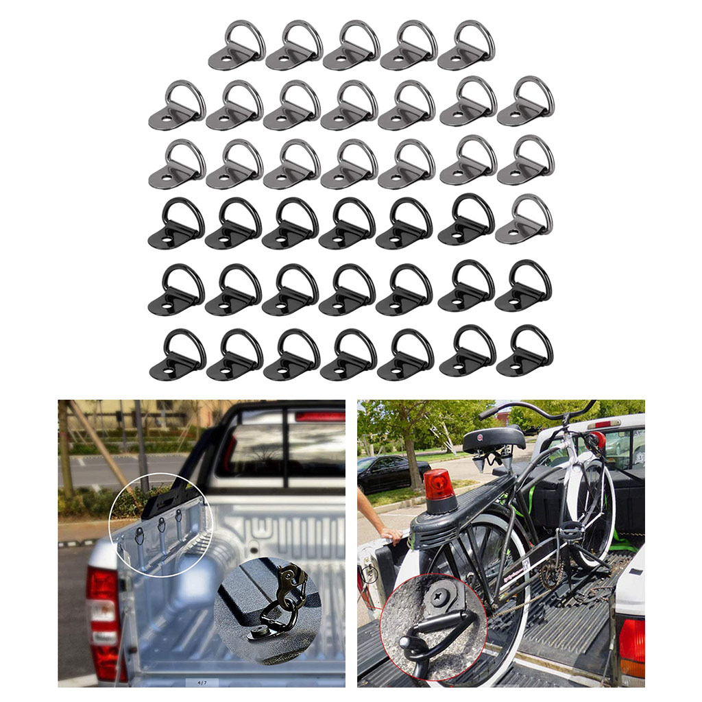 40 Pieces Steel D Shape Tie Downs Lashing Rings Heavy Duty for Loads on Trailers Cargo RV Safe and Secure Hauling