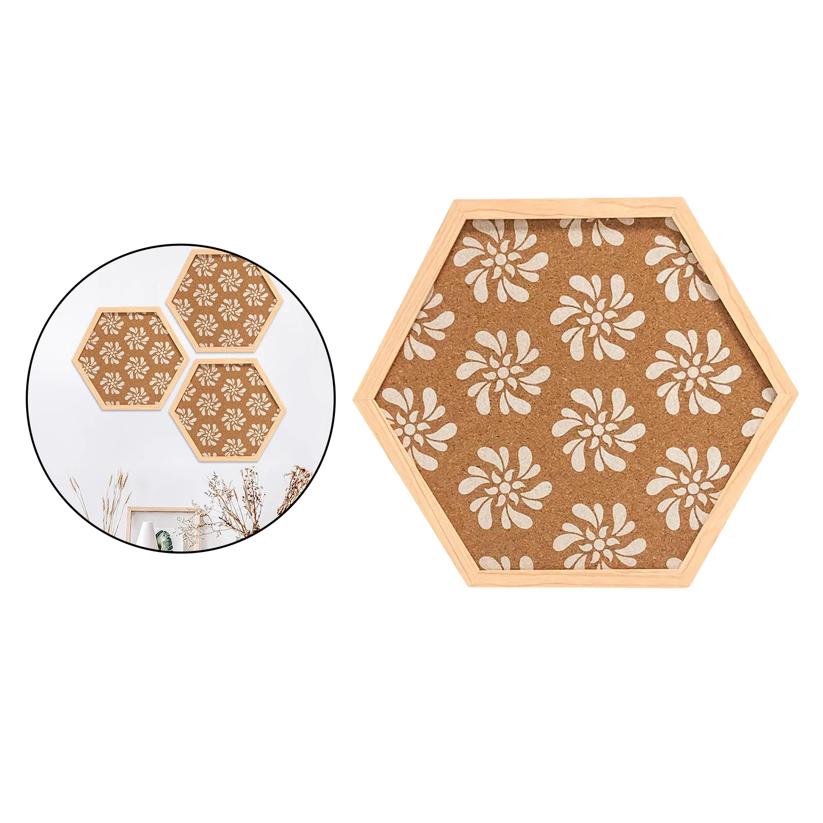 Cork Bulletin Boards - Hexagonal Decorative Tiles - Perfect Pinning Reminders in Your Kitchen, Office School Classroom Home Room
