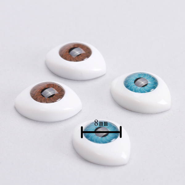 MagiDeal 4 Color 8Pcs Plastic Oval Hollow Back Plastic Eyes for Doll Animal Puppet Mask DIY Craft Toys Accessory 8mm