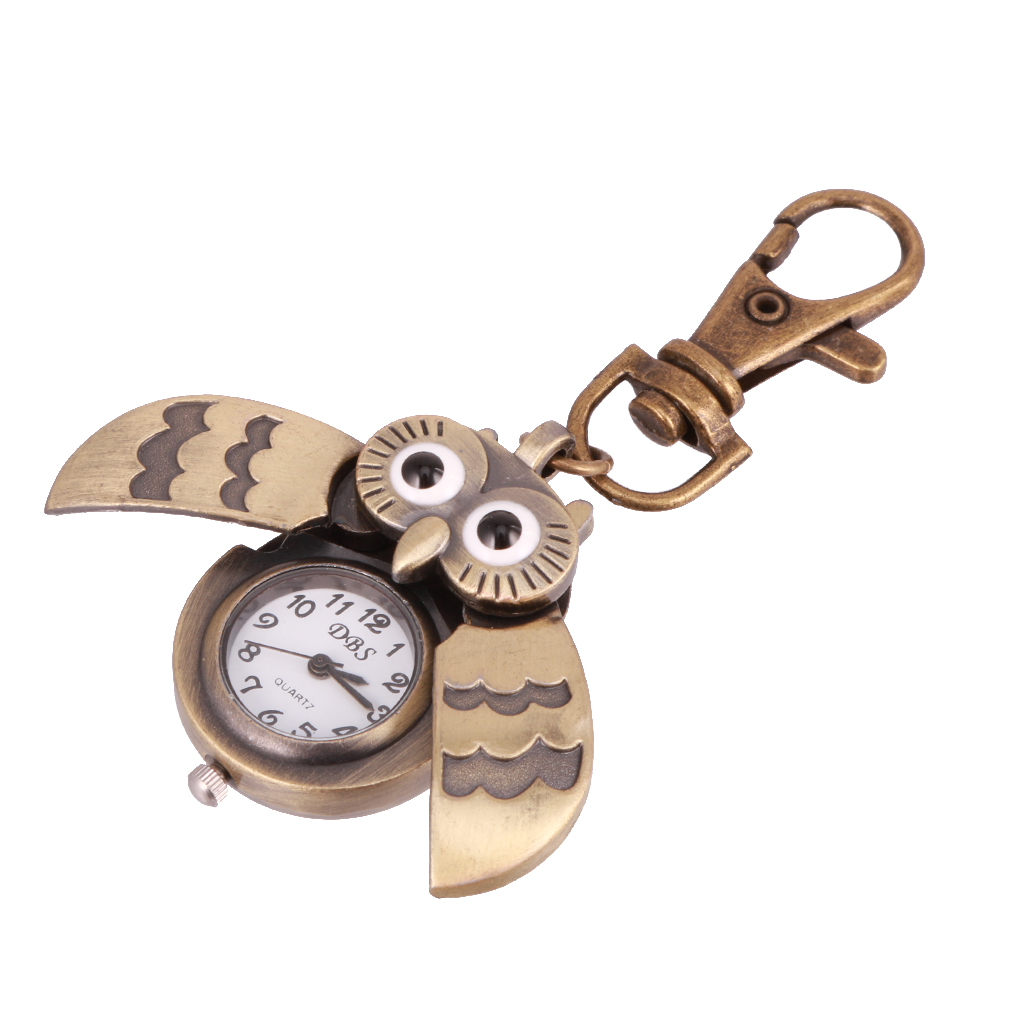 Cute Bird Owl  Watch Necklace Keychain Watch Vintage Accessories Gifts