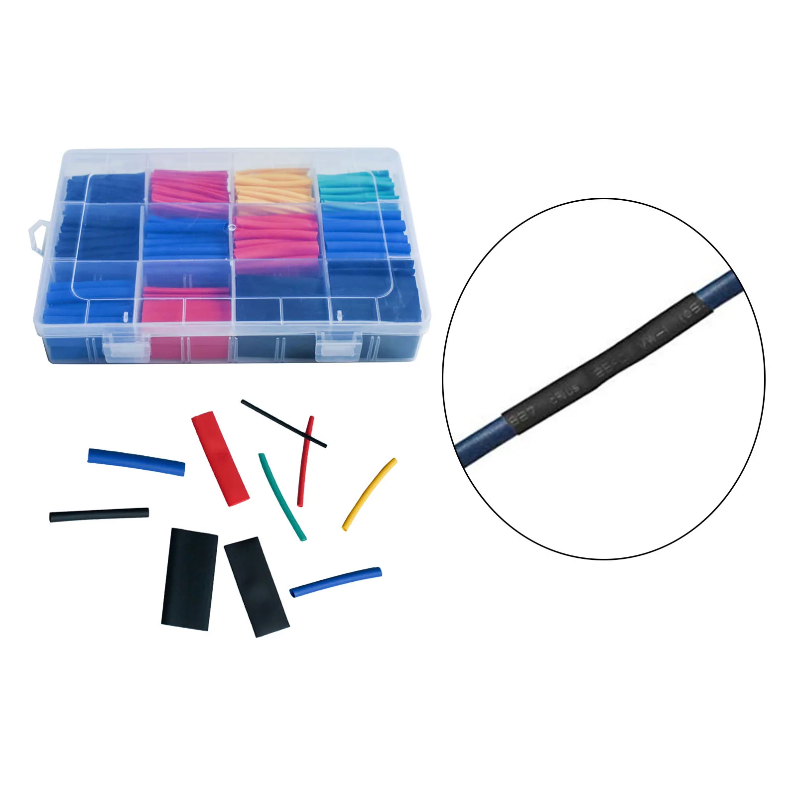 750Pcs Heat Shrink Tubing Kit Electrical Cable Sleeve Assortment Insulation Protection with Storage Case